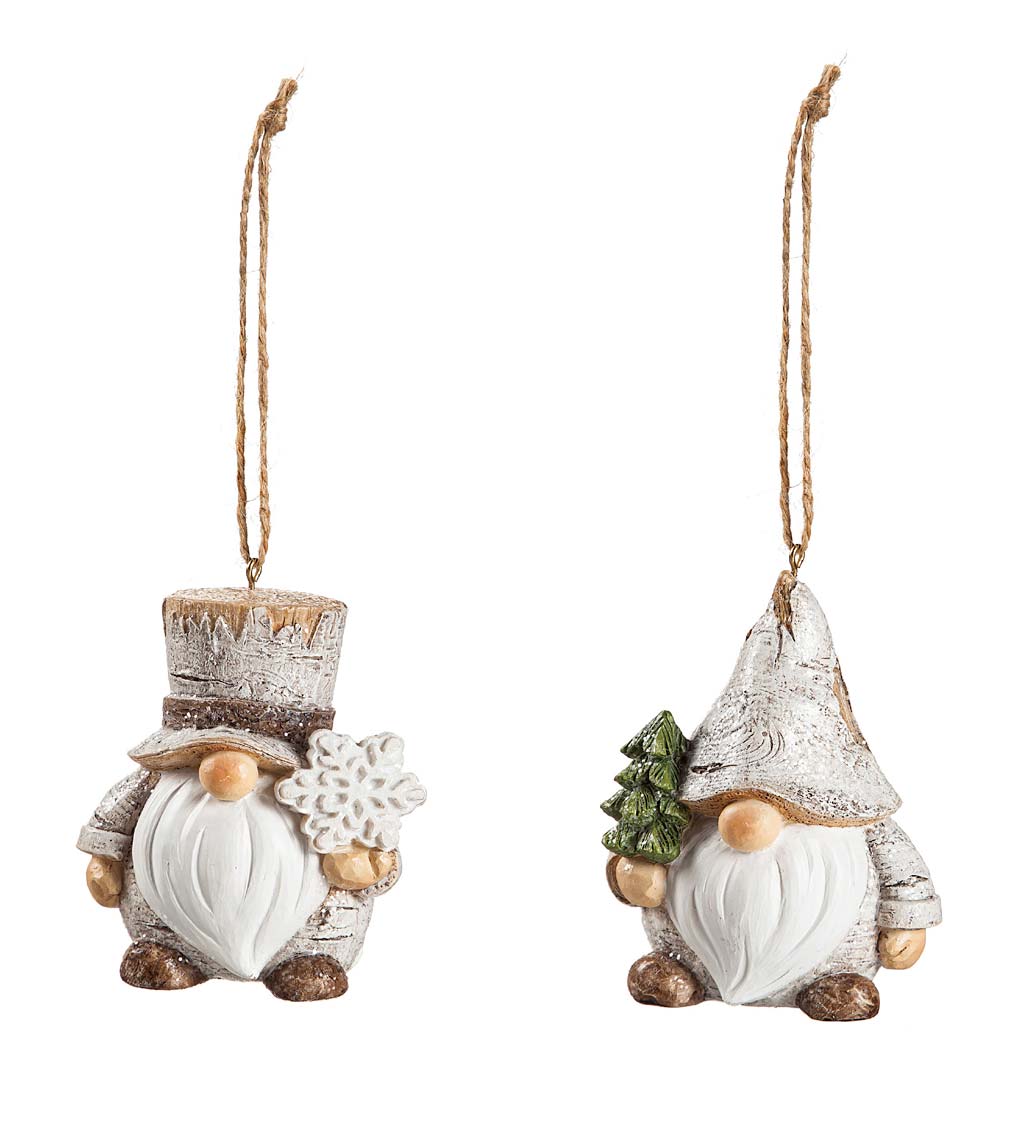 Winter Woodland Gnome Ornaments, Set of 2