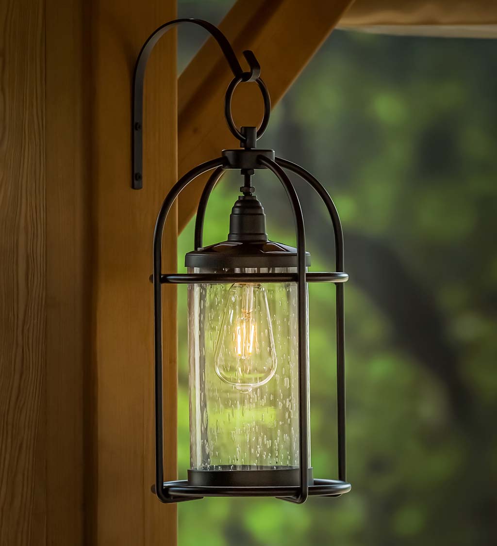 Solar Metal and Bubble Glass Vintage Lantern