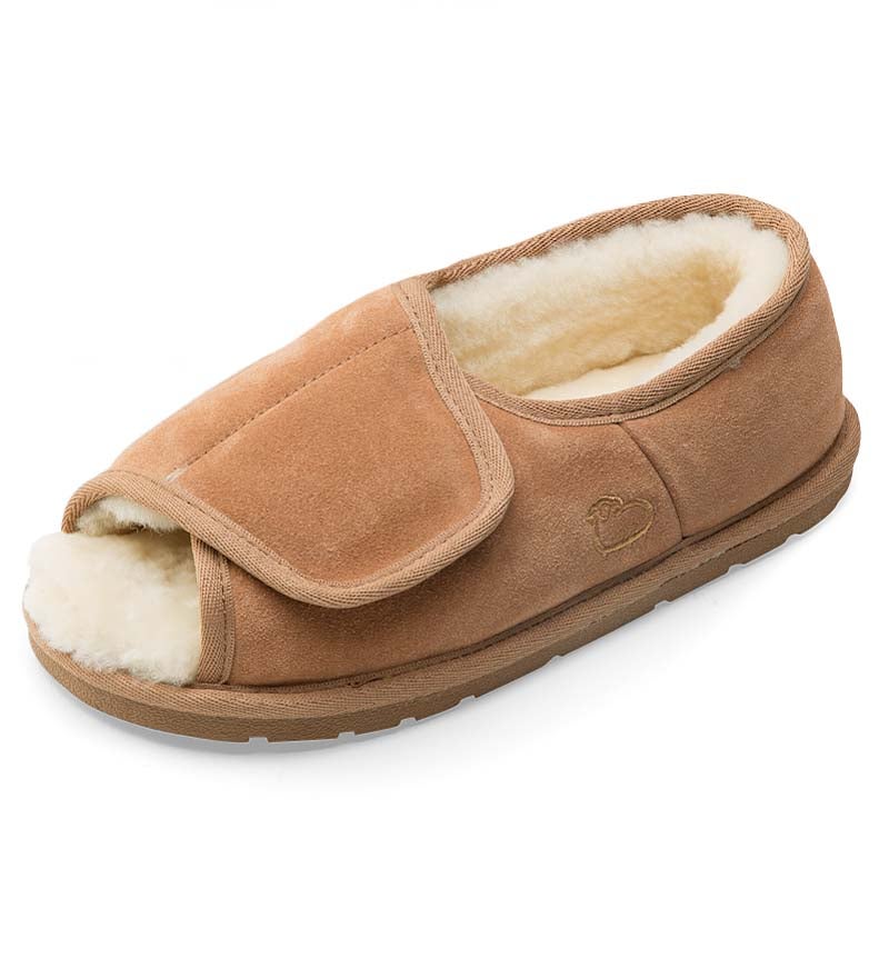 Sheepskin Wrap Slippers With Closed Back