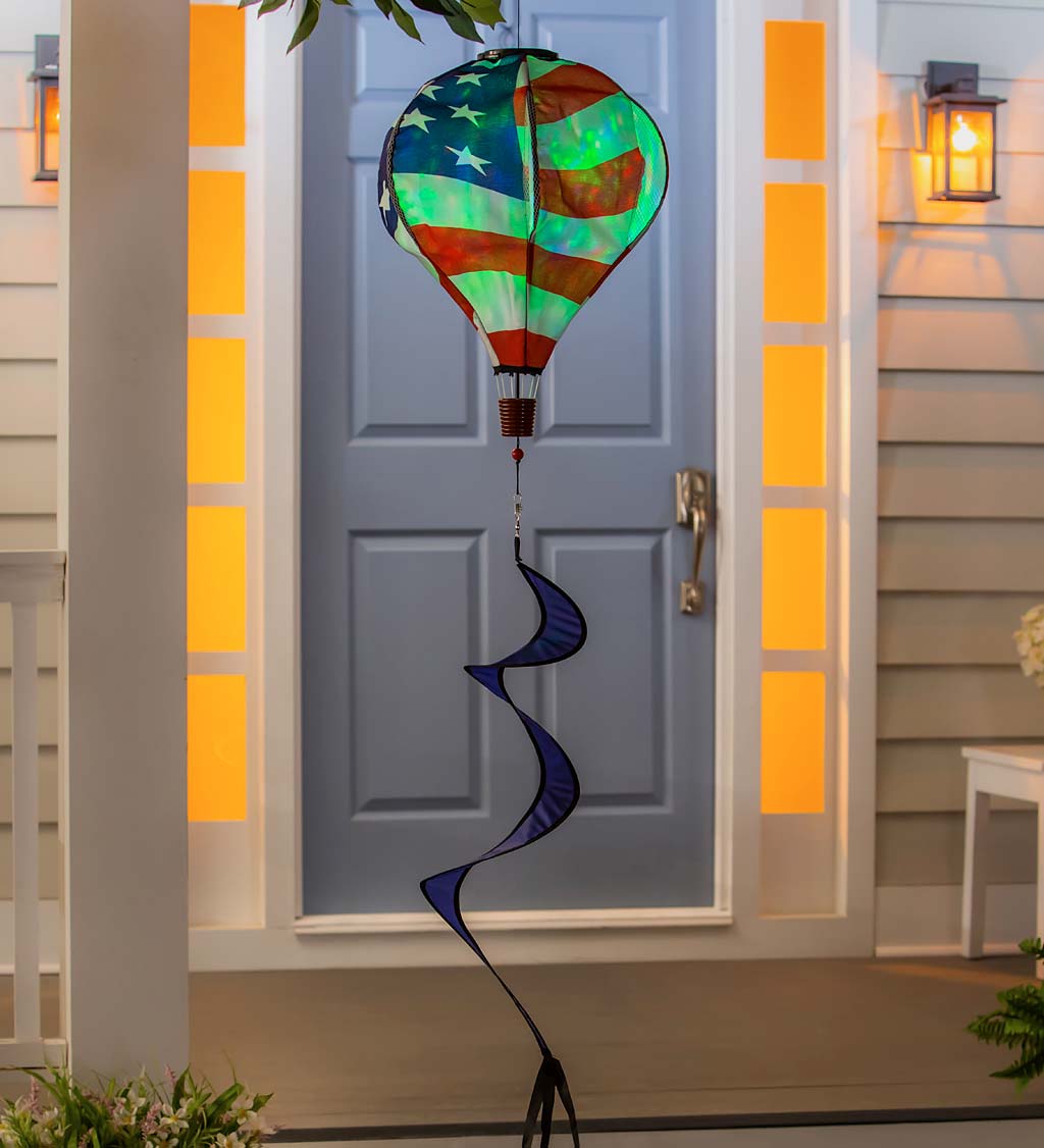 Waving American Flag Animated Lit Balloon Spinner