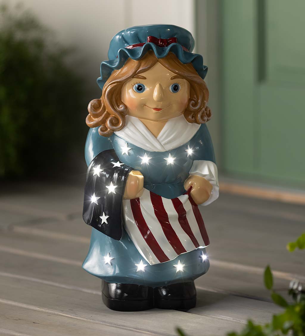 Indoor/Outdoor Lighted Betsy Ross Shorty Statue