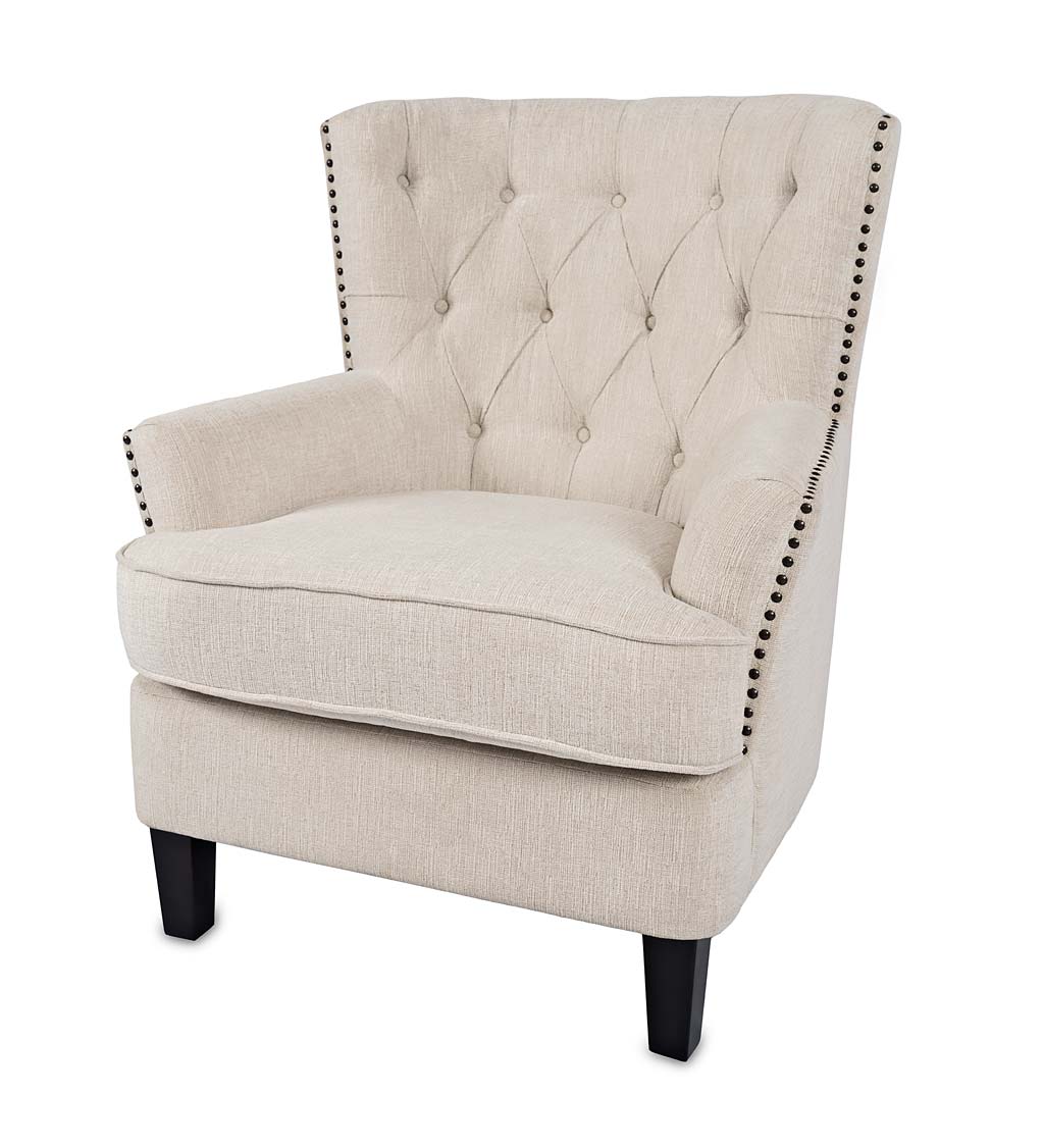 Beverly Tufted Accent Chair With Nailhead Trim swatch image