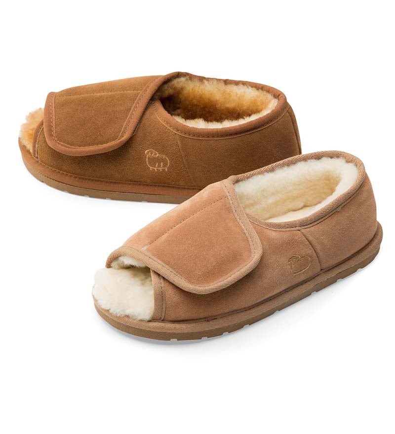 Sheepskin Wrap Slippers With Closed Back