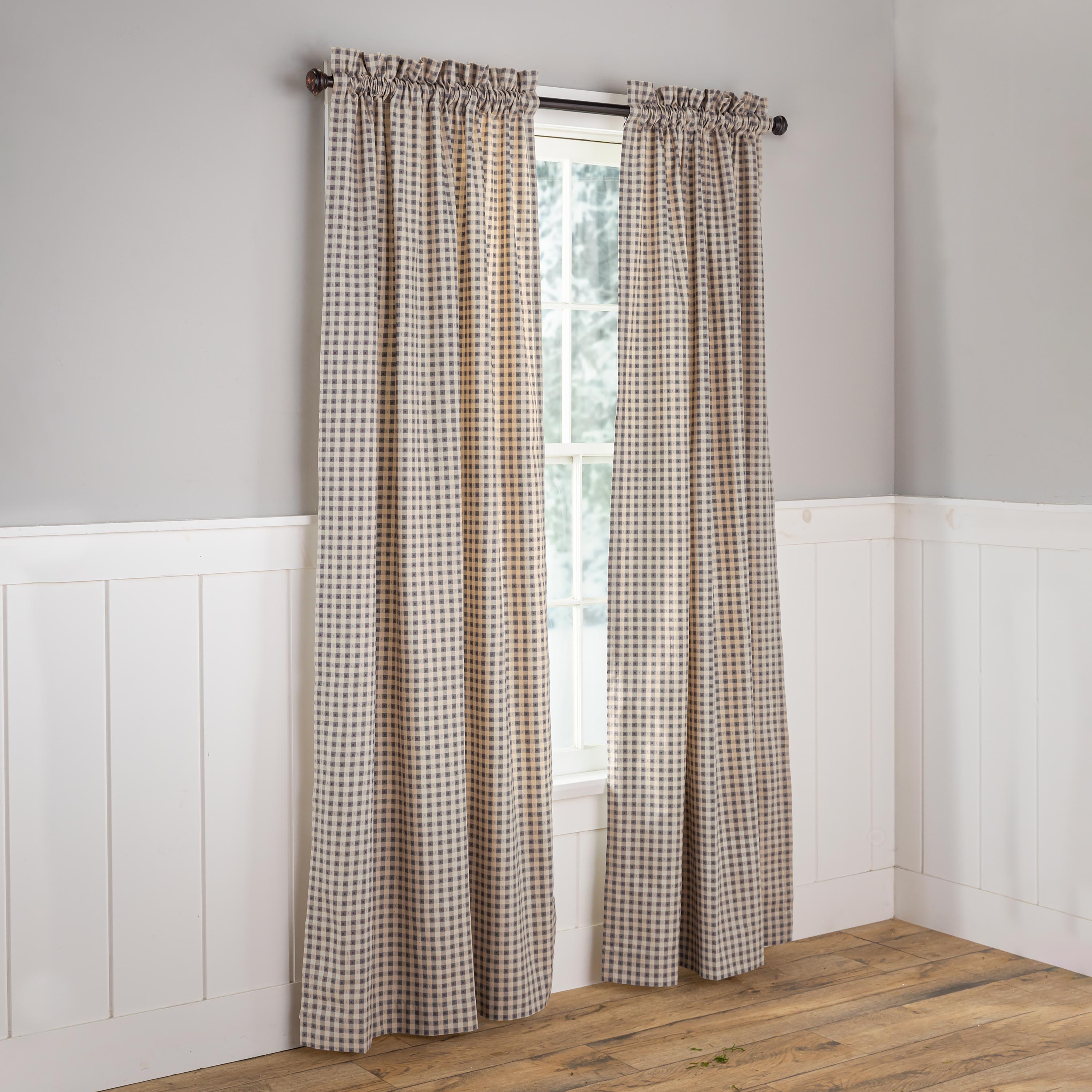 Thermalogic Checkmate Insulated Rod-Pocket Cotton Curtain Pairs