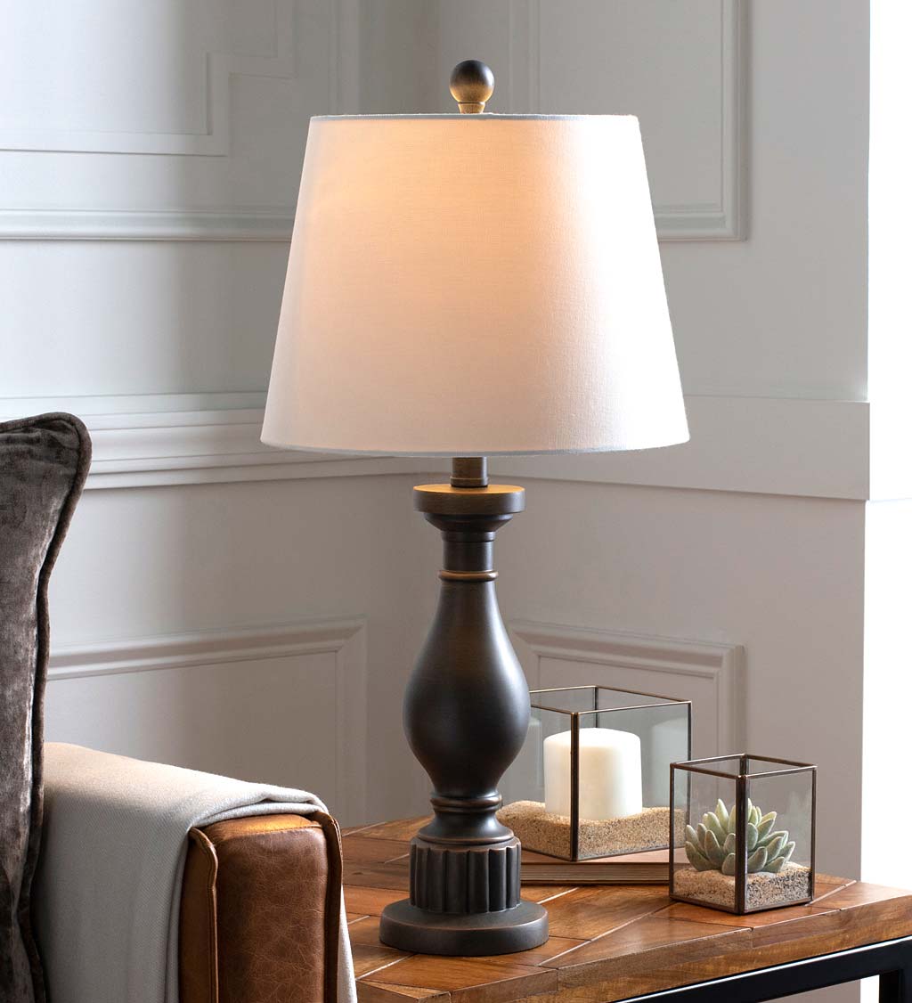 Clarice Table Lamp with White Linen Shade