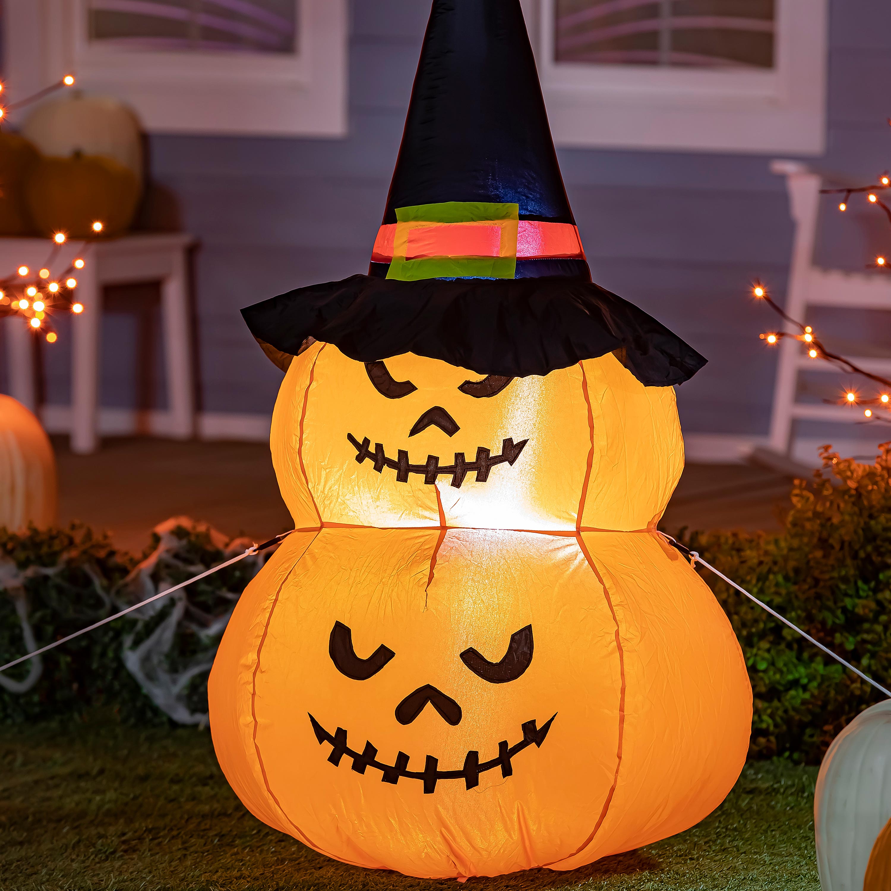 Lighted Stacked Jack-O-Lanterns Halloween Inflatable