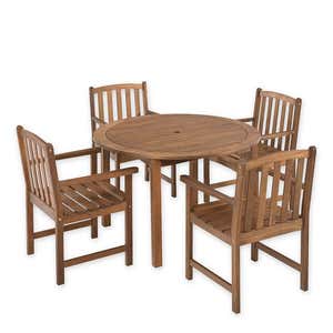 Lancaster Round Table Set, Round Table and 4 Chairs - Natural