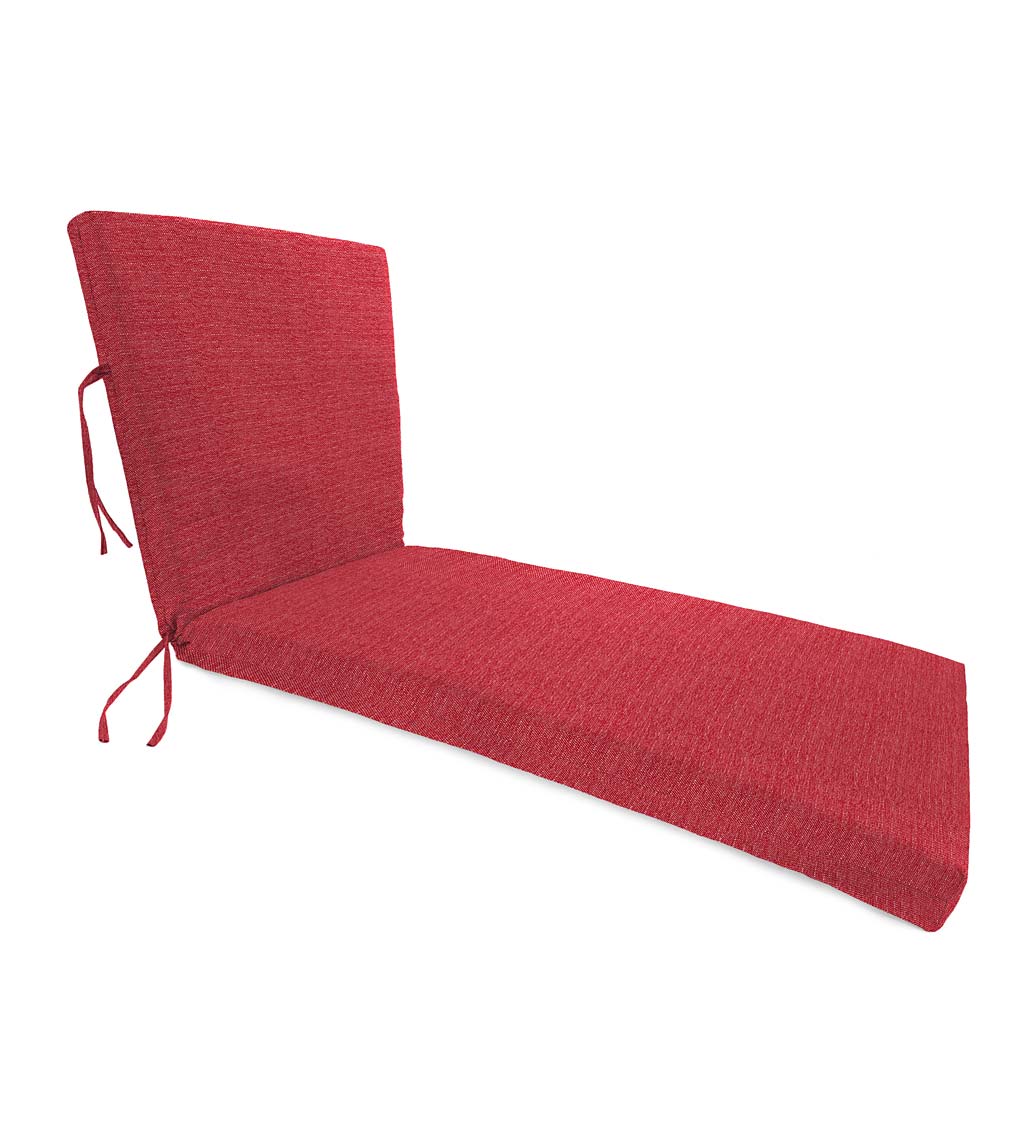 Sunbrella Chaise Cushion with Ties, 65" x 23" x 4" hinged 46" from bottom swatch image