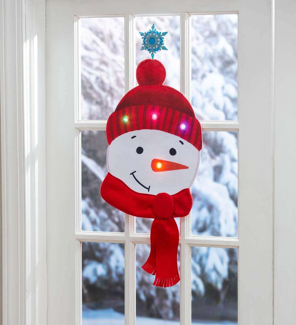 Lighted Snowman Window Décor