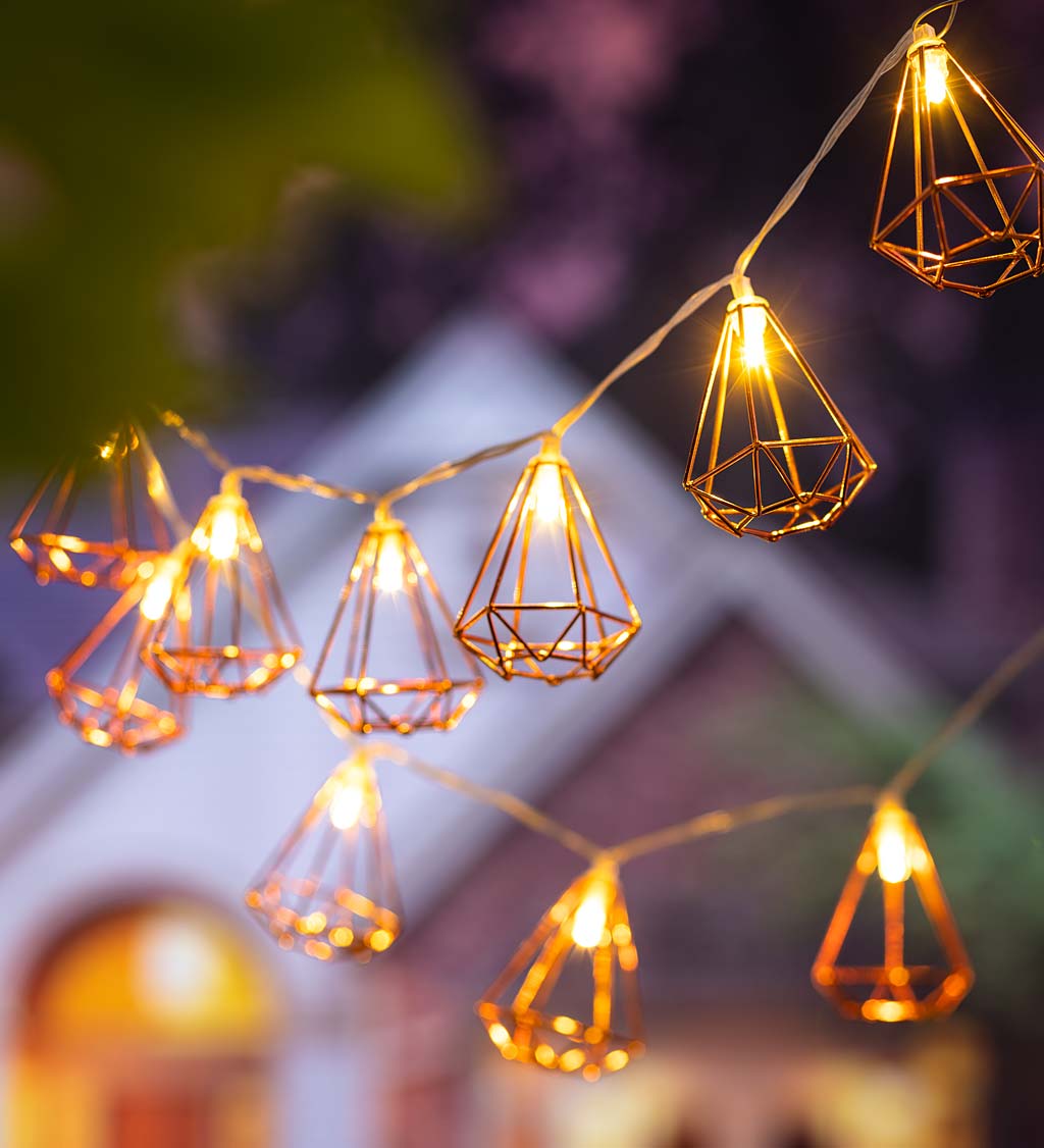 Battery-Operated Hexagon String Lights
