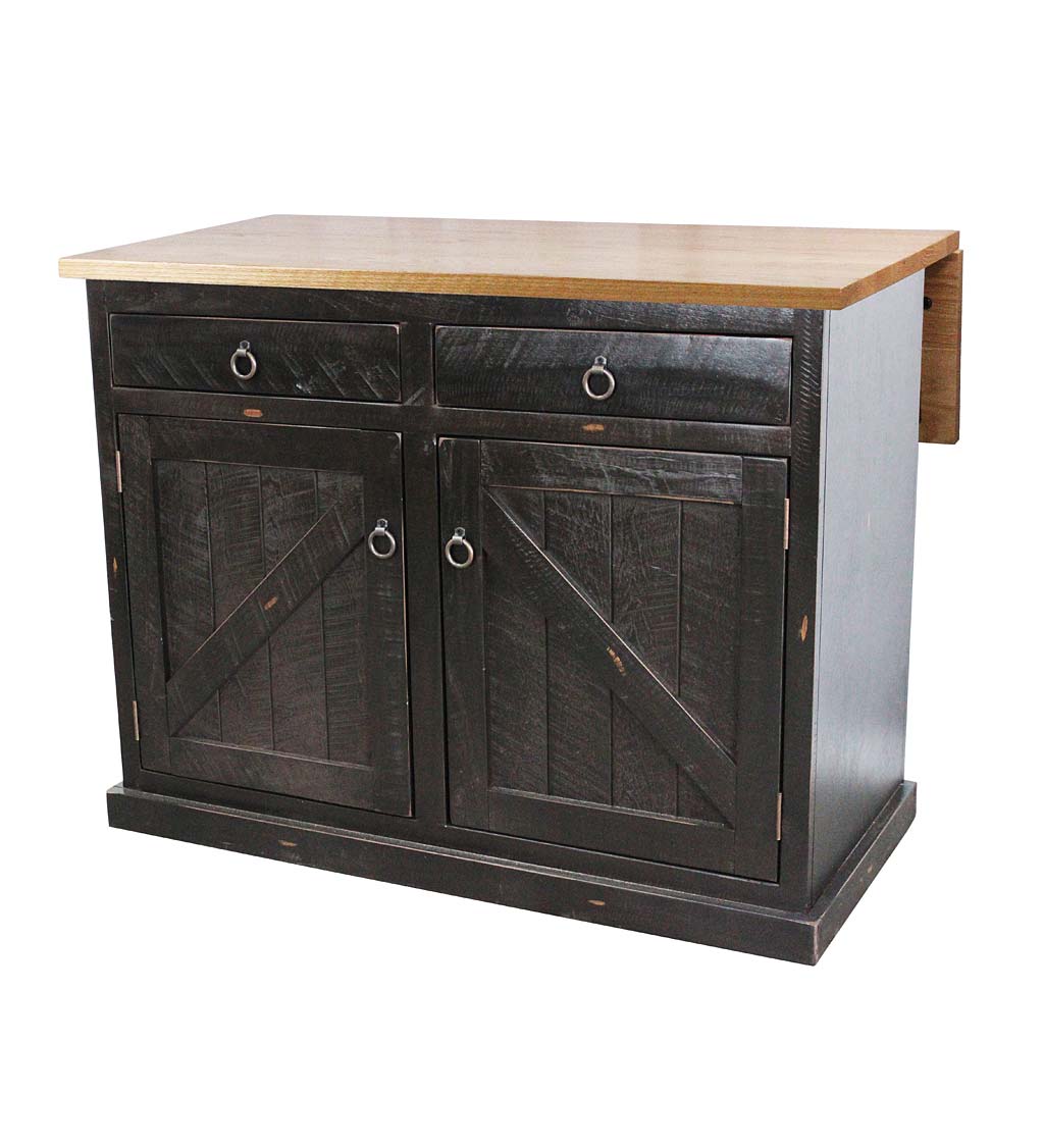 Bowling Green Kitchen Island with Panel Doors and Flip-Top Extension