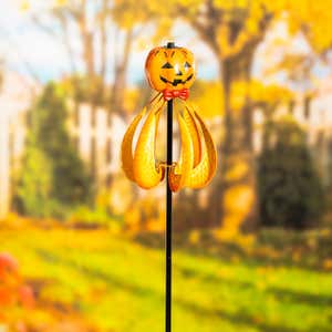 Halloween Jack-O-Lantern Metal Garden Wind Spinner