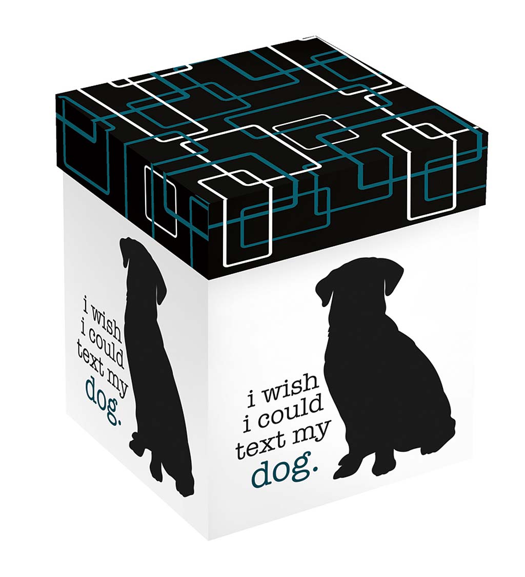 I Wish I Could Text My Dog 17 oz. Stemless Glass with Gift Box
