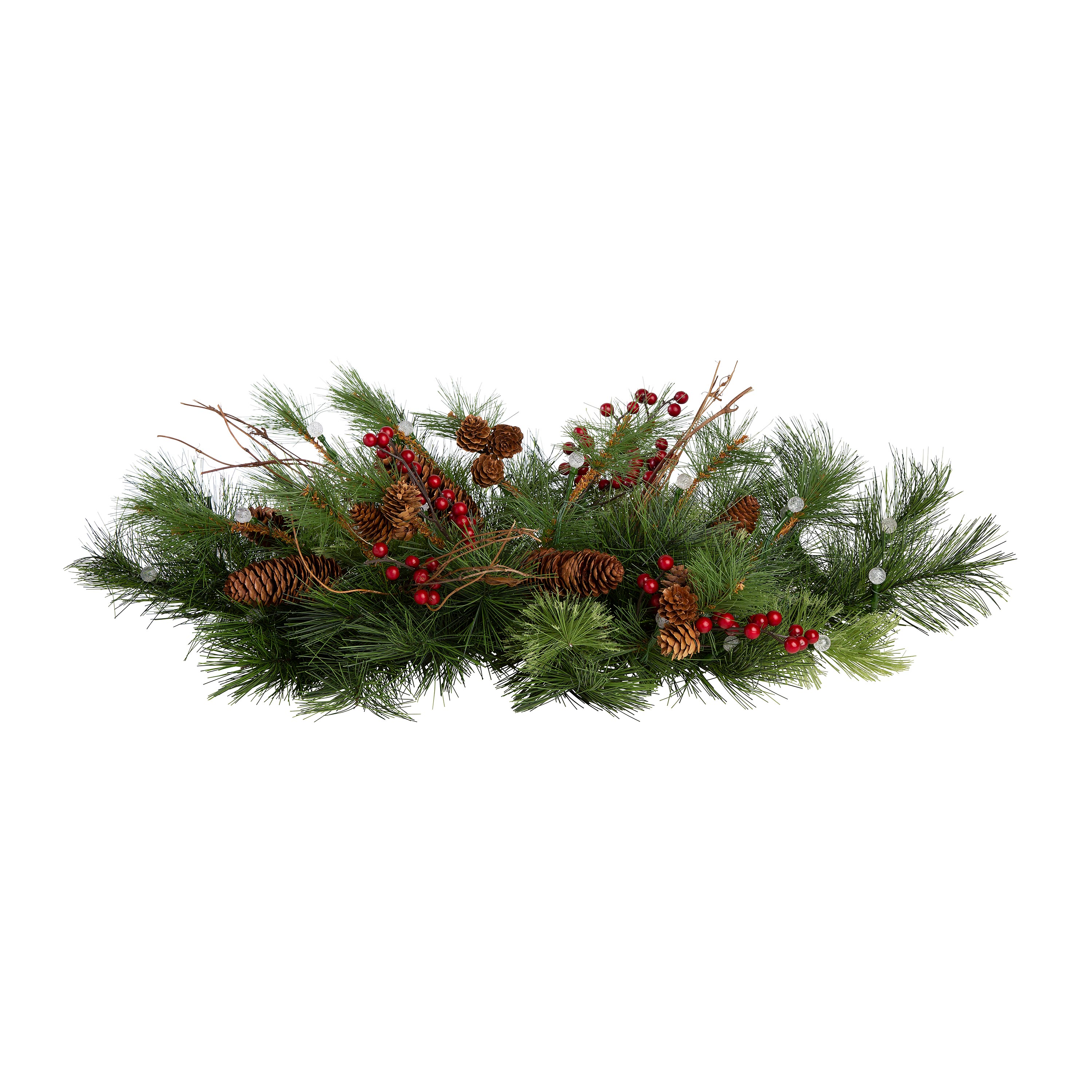 Indoor/Outdoor Blue Ridge Greenery with Battery-Operated Dual-Function Lights