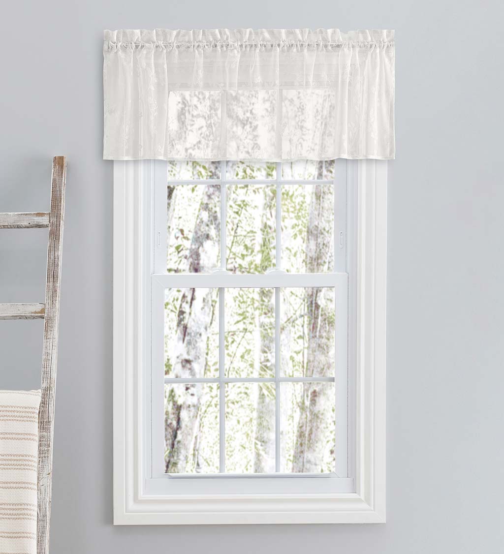 Isabella Lace Tailored Valance, 52"W x 14"L
