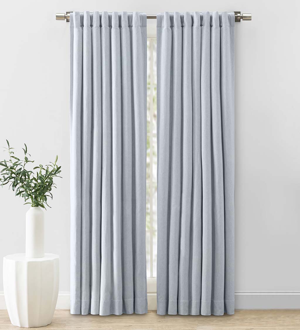Cotton Herringbone Curtain Panel, 63"L
