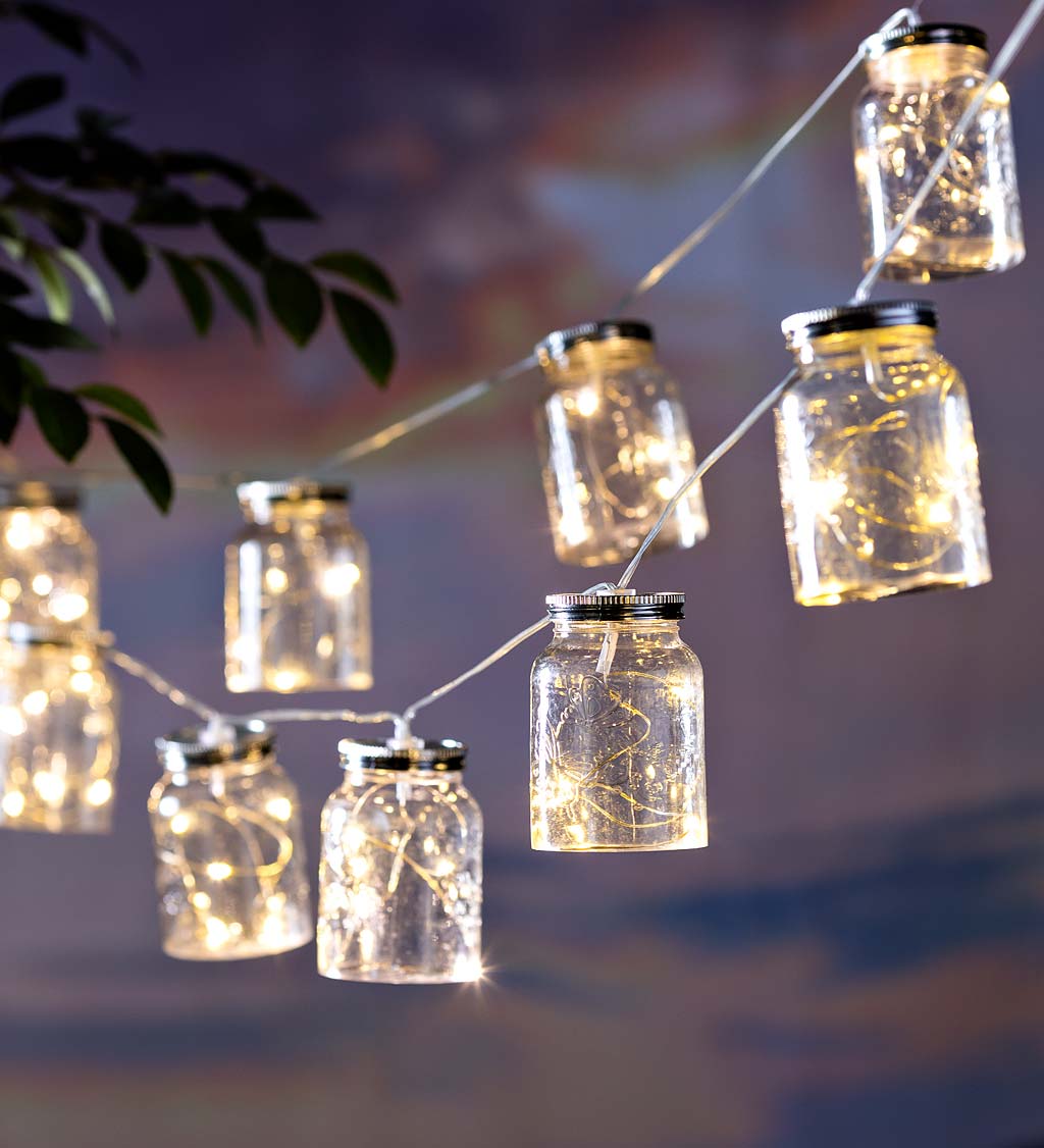 Battery Operated Firefly Jars String Lights
