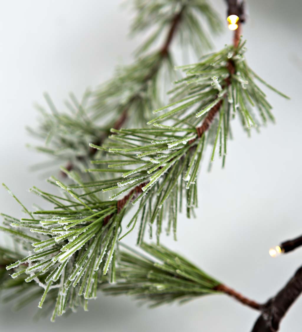 Lighted Snowy Pine Winter Garland