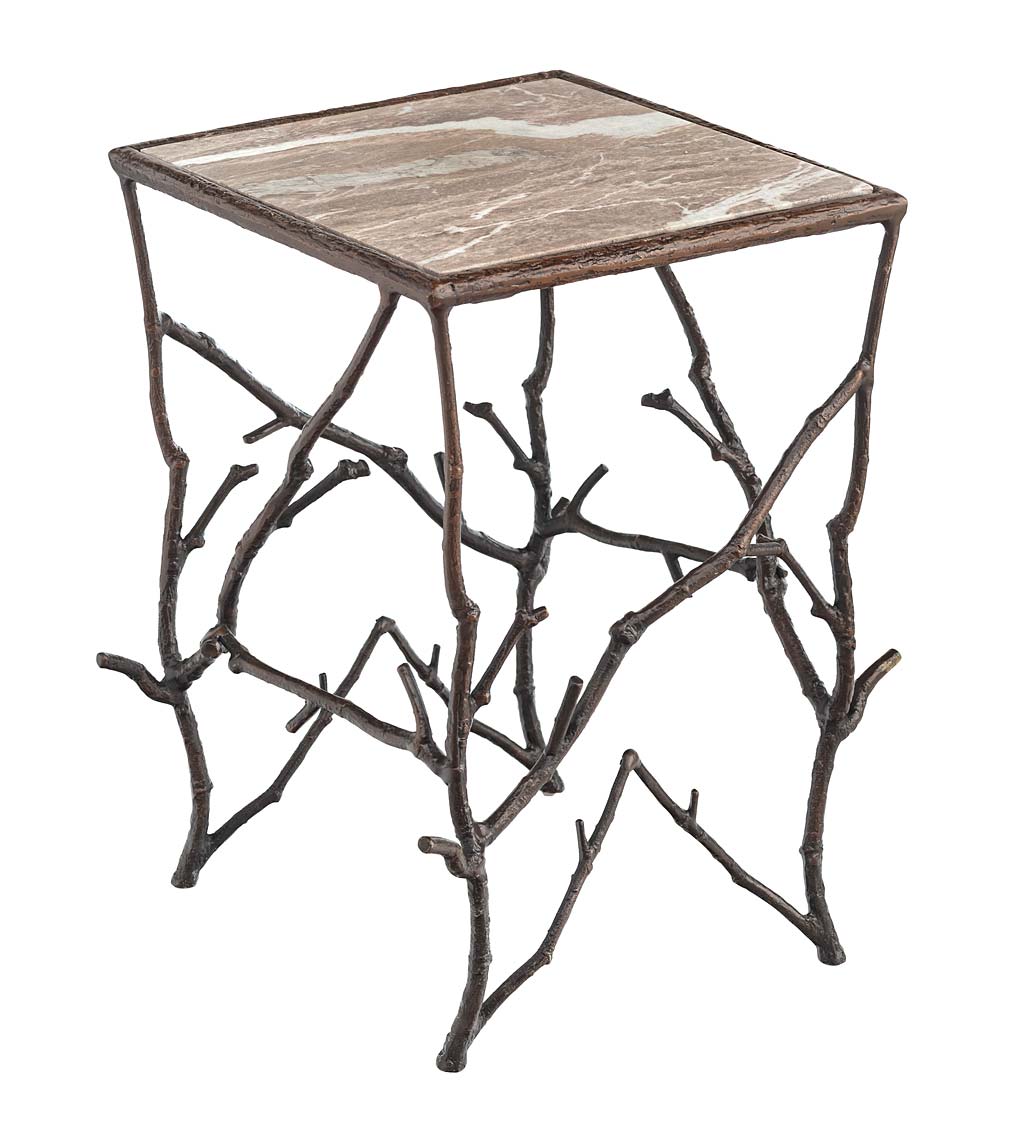 Indoor/Outdoor Branchwater Accent Table with Marble Top