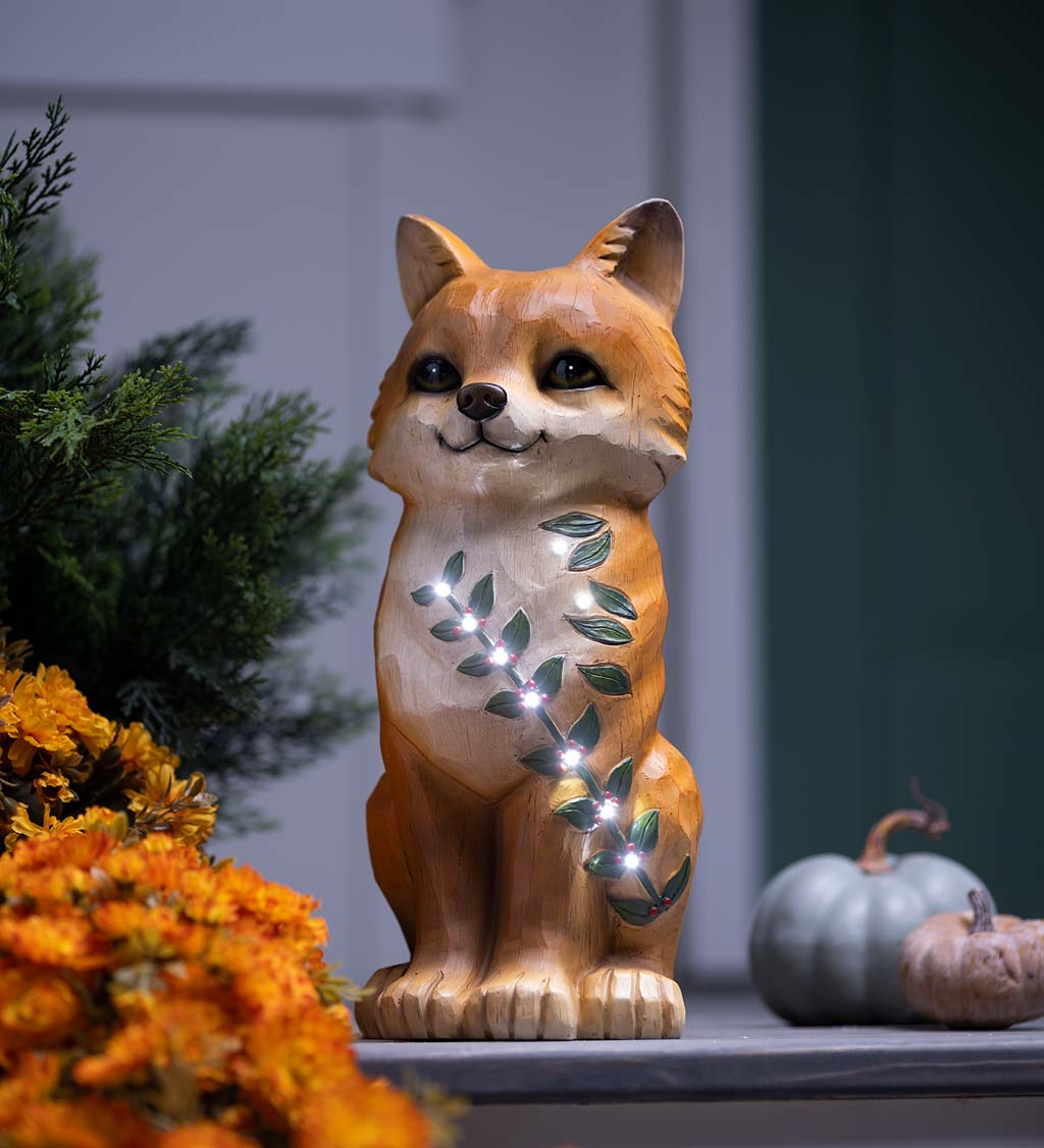Indoor/Outdoor Lighted Fox Shorty Statue