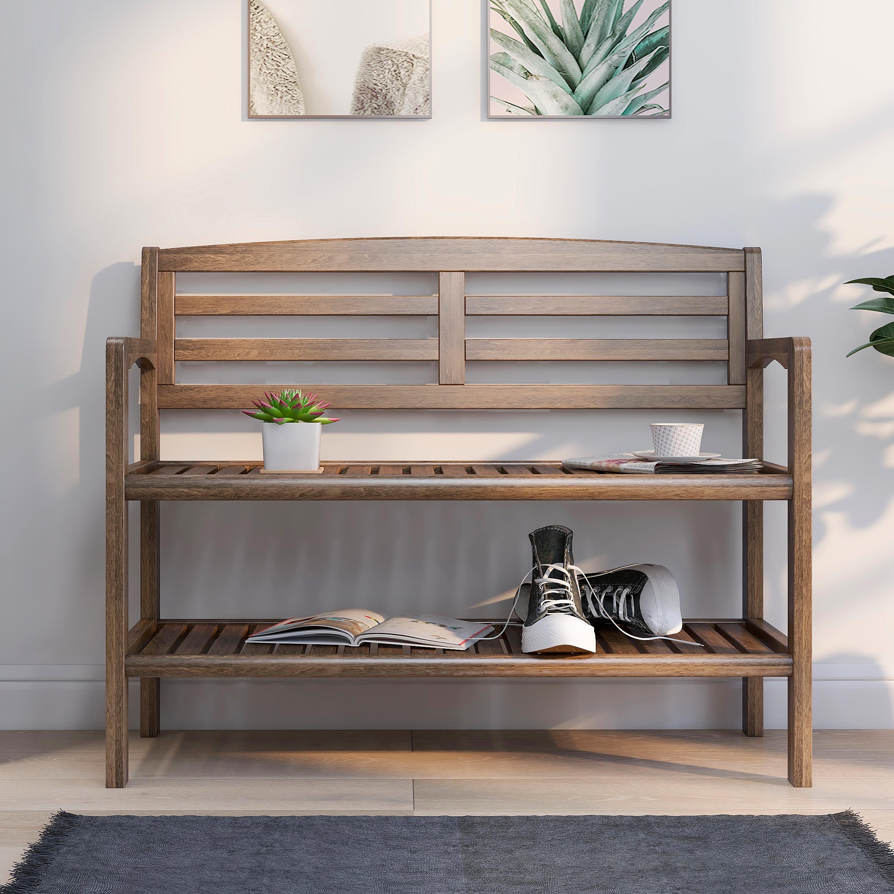 Wooden Entryway Bench