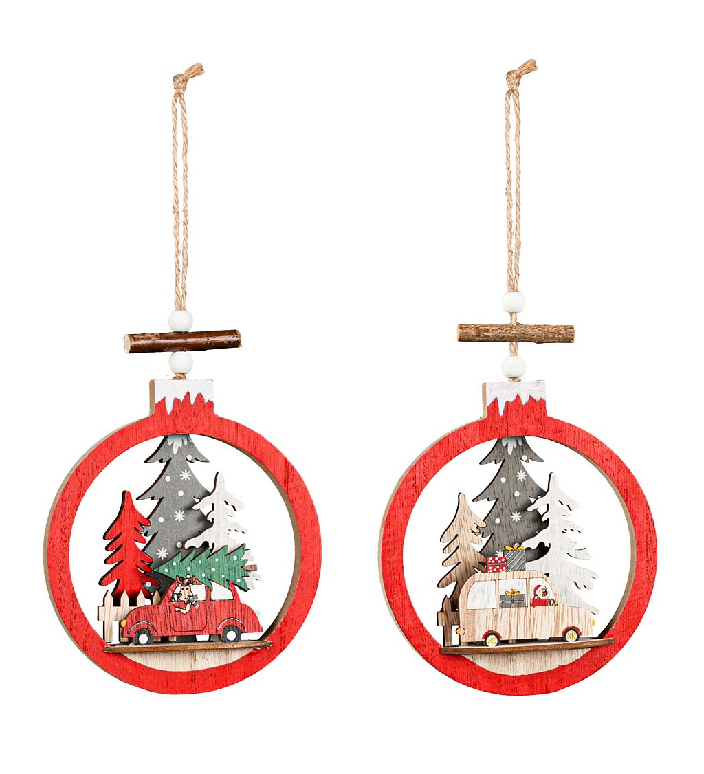 Holiday Road Ornaments, Set of 2