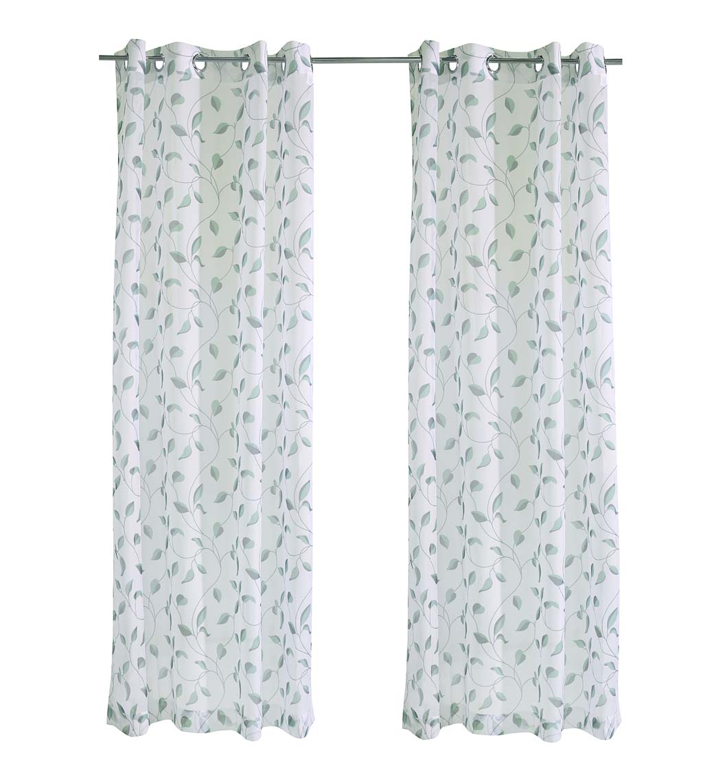 Two-Tone Leaf Outdoor Curtain Panel