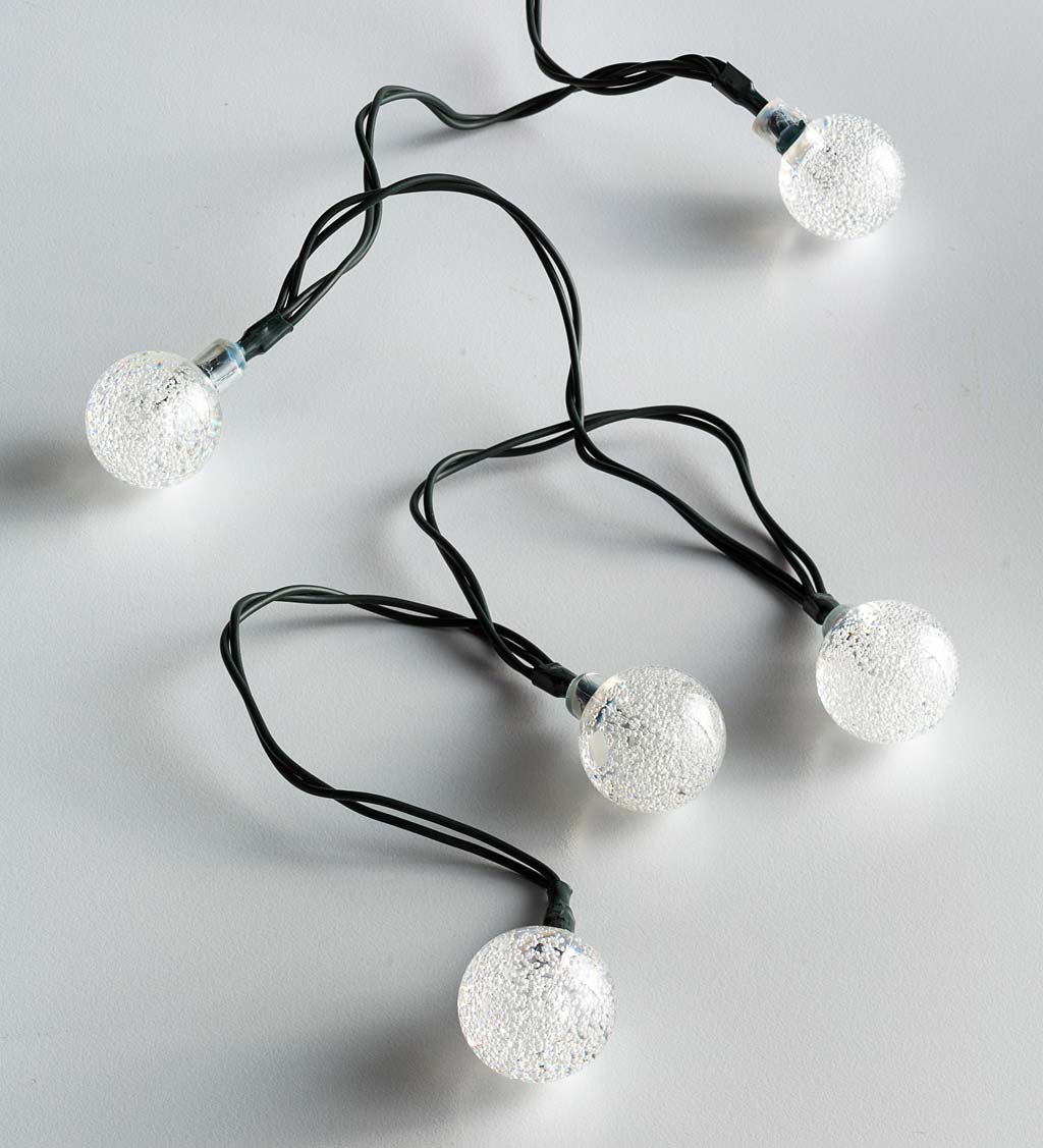 Multi-Function Solar Ball String Lights with 50 Warm White LEDs