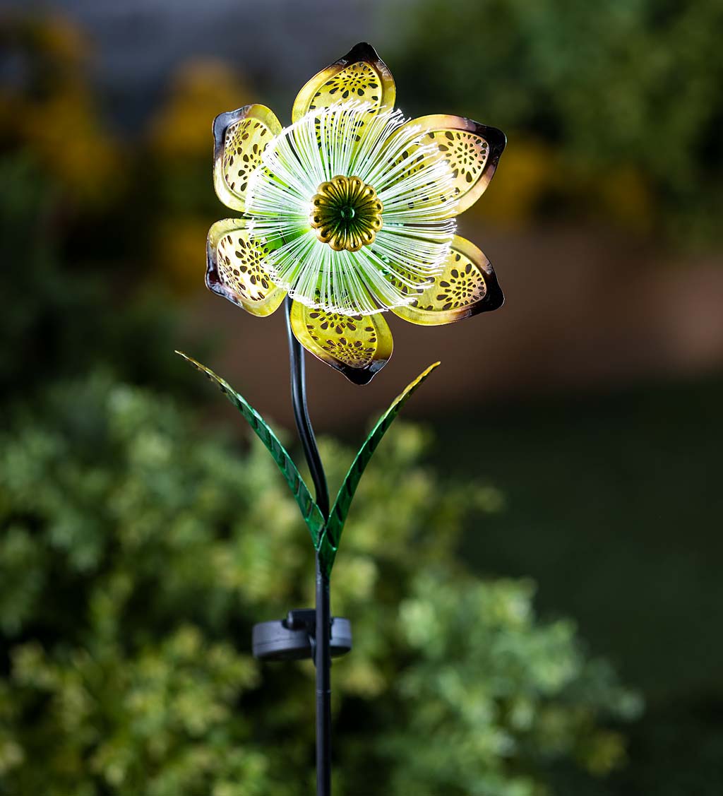 Solar Powered Fiber Optic Flower Stakes