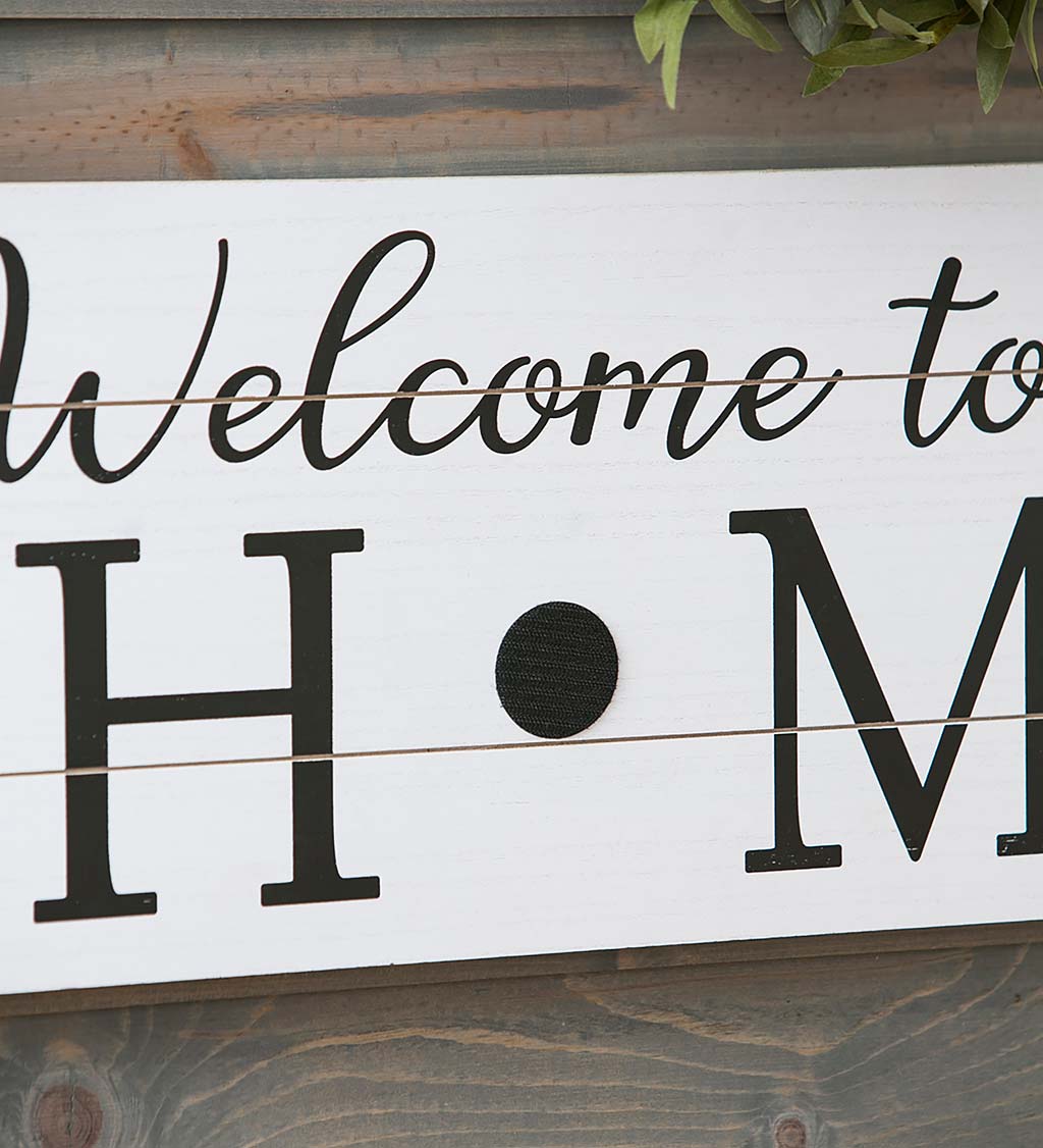 Interchangeable Wooden Welcome Sign