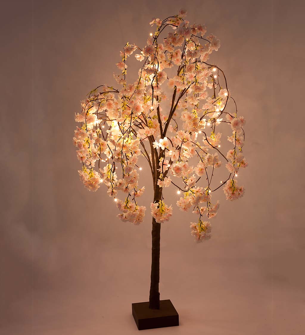 Small Lighted Faux Weeping Cherry Tree
