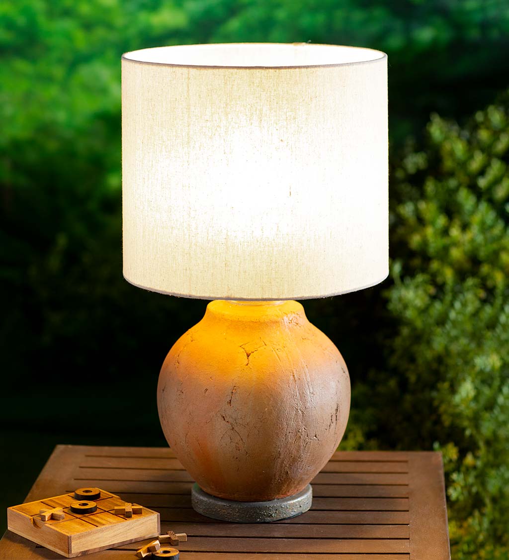Outdoor Terra Cotta Style Table Lamp