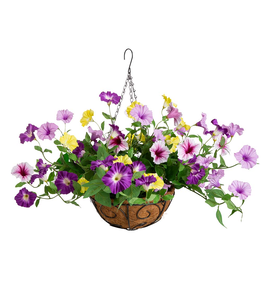 Faux Petunia Hanging Basket