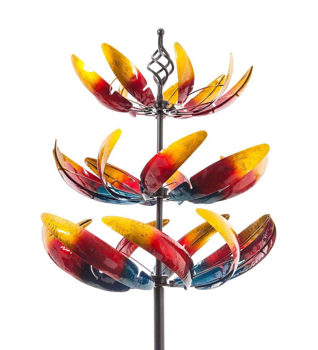 Ombre Waves Three-Tier Metal Wind Spinner
