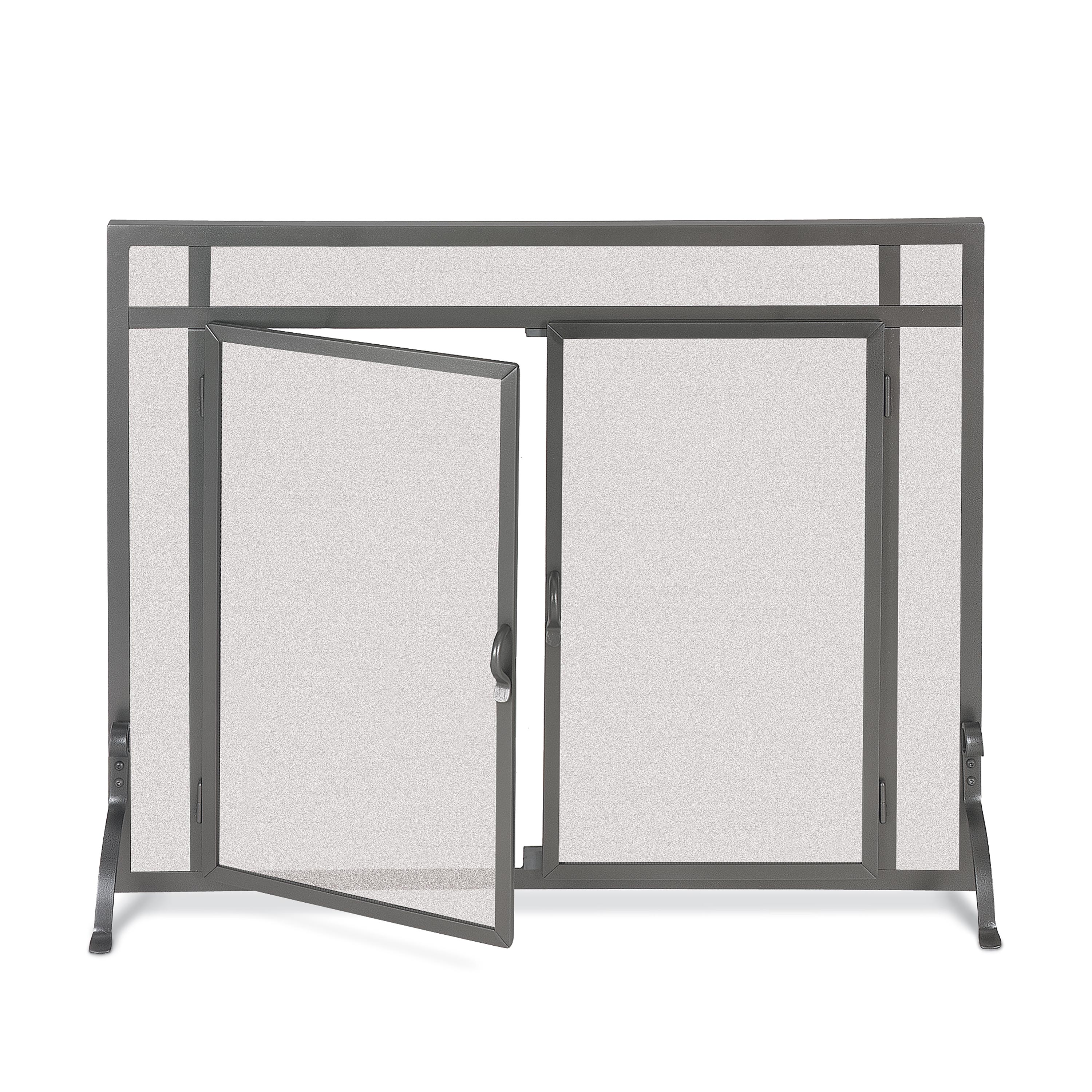 Small Custom Fireplace Screen, Flat Guard with Straight Doors