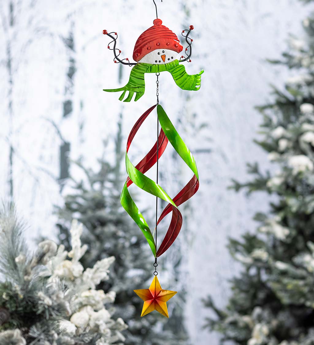 Holiday Snowman Twirler With Red Hat