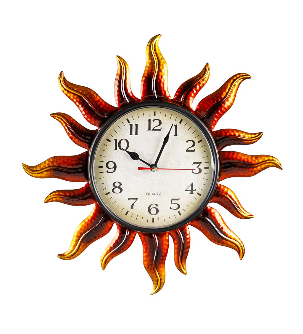 Sun Shaped Metal Wall Clock