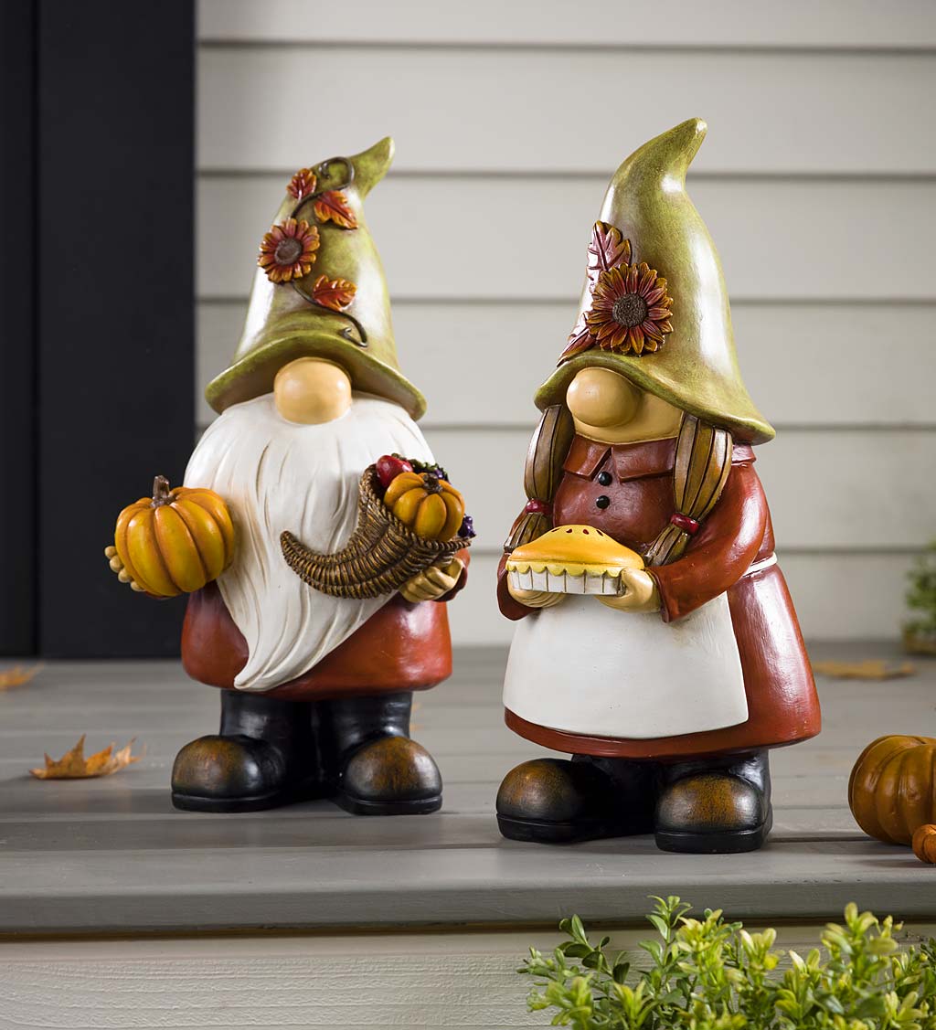 Fall Harvest Garden Gnome Statue