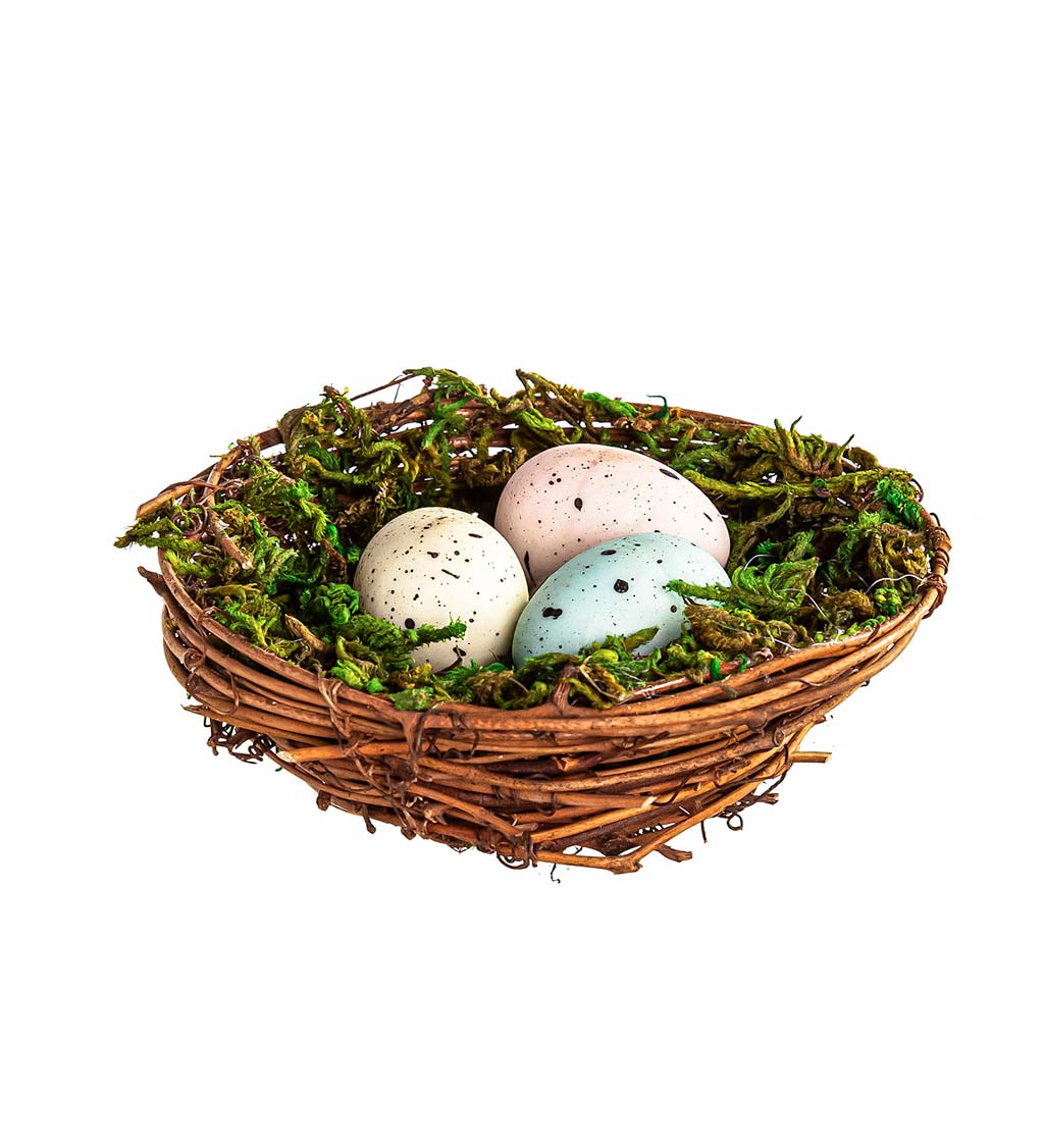 Artificial Easter Bird Nest Table Décor in Gift Box, Set of 4