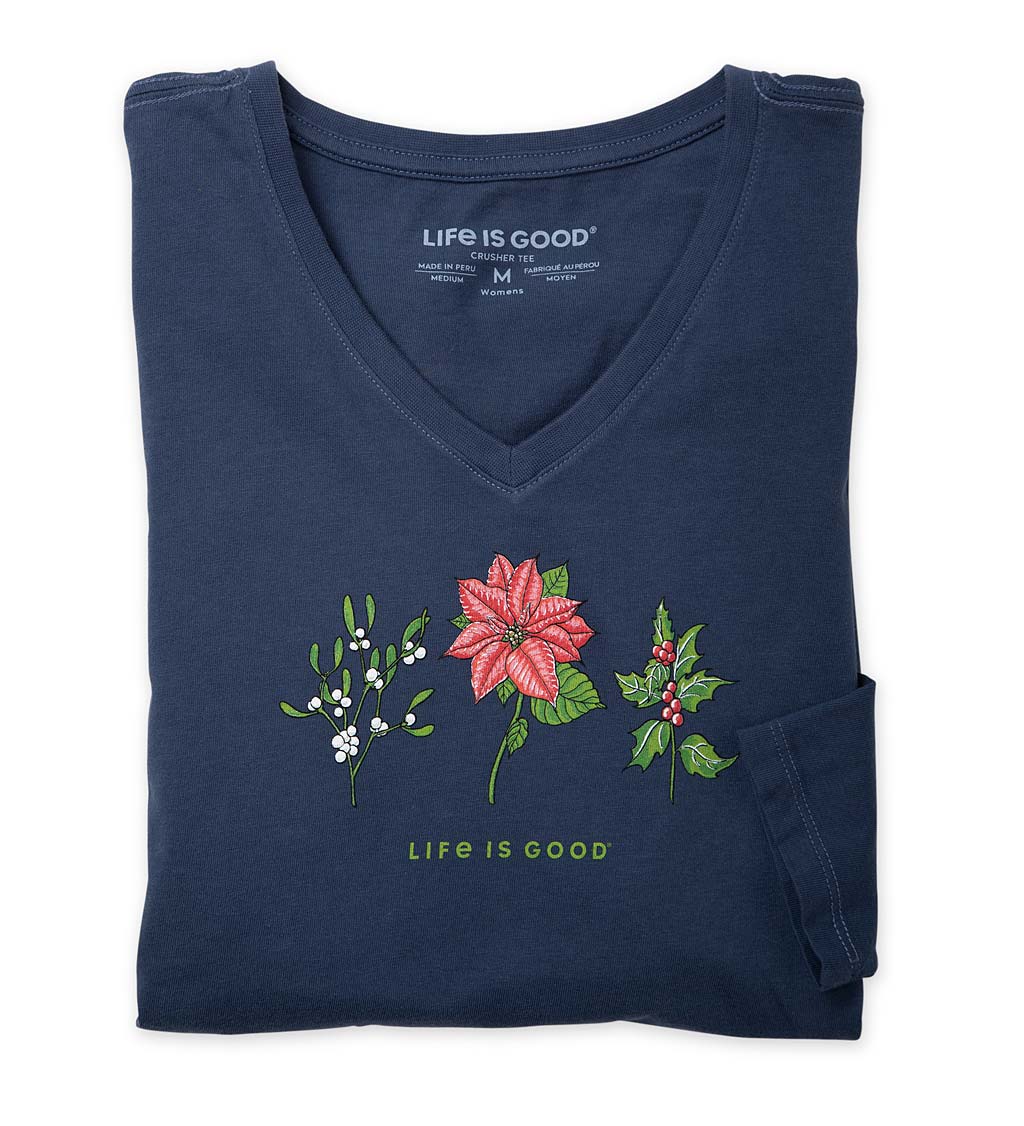 Life Is Good Women's Long Sleeve Crusher Vee Shirt