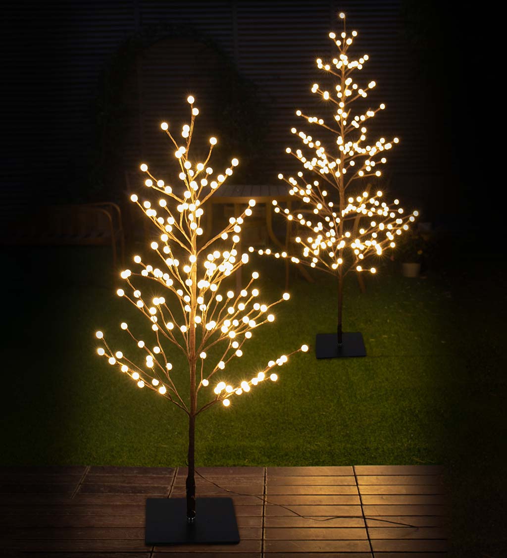 Indoor/Outdoor Electric Lighted Mini Globe Trees