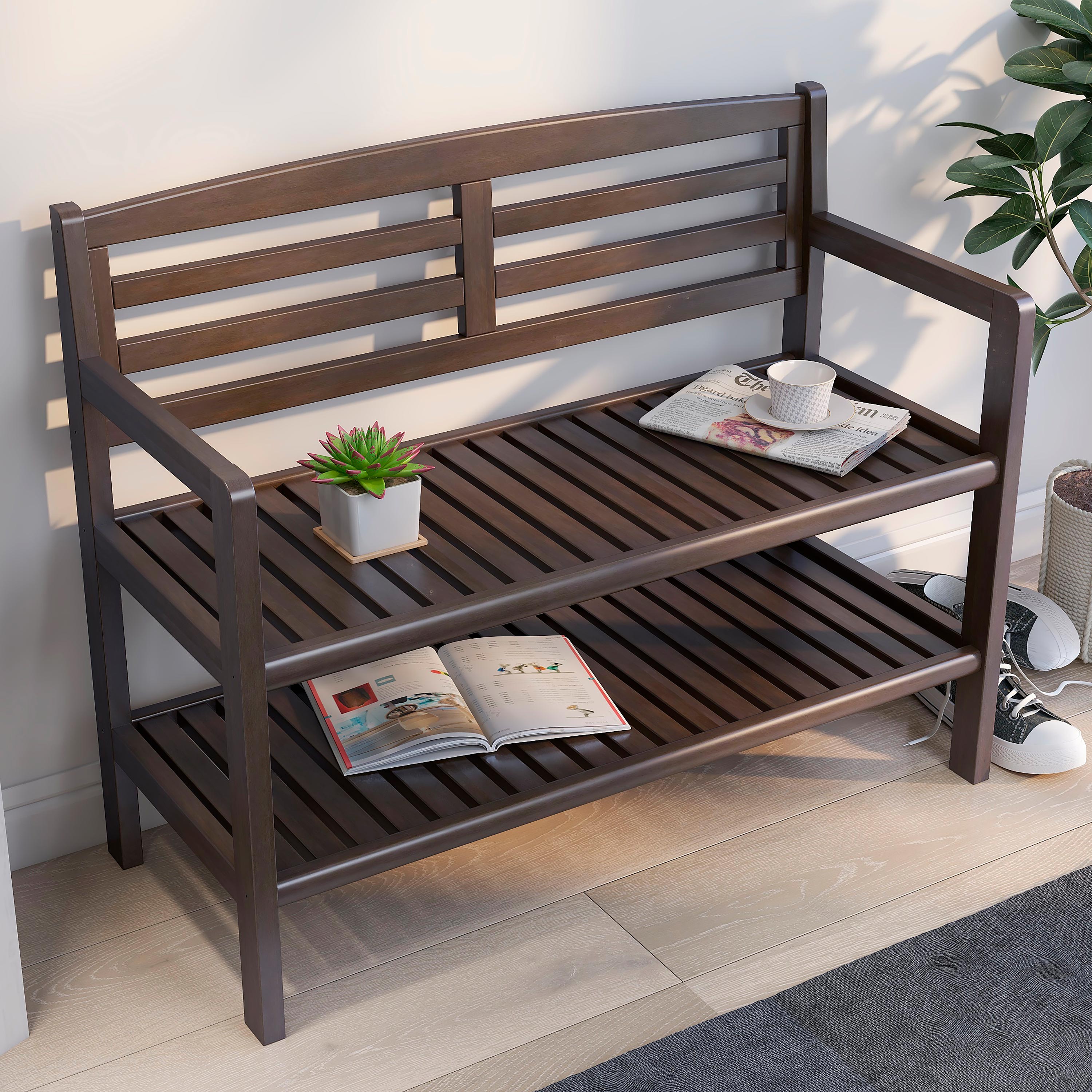 Wooden Entryway Bench