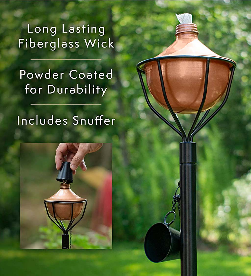 4-in-1 Cage-Style Garden Torches, Set of 4
