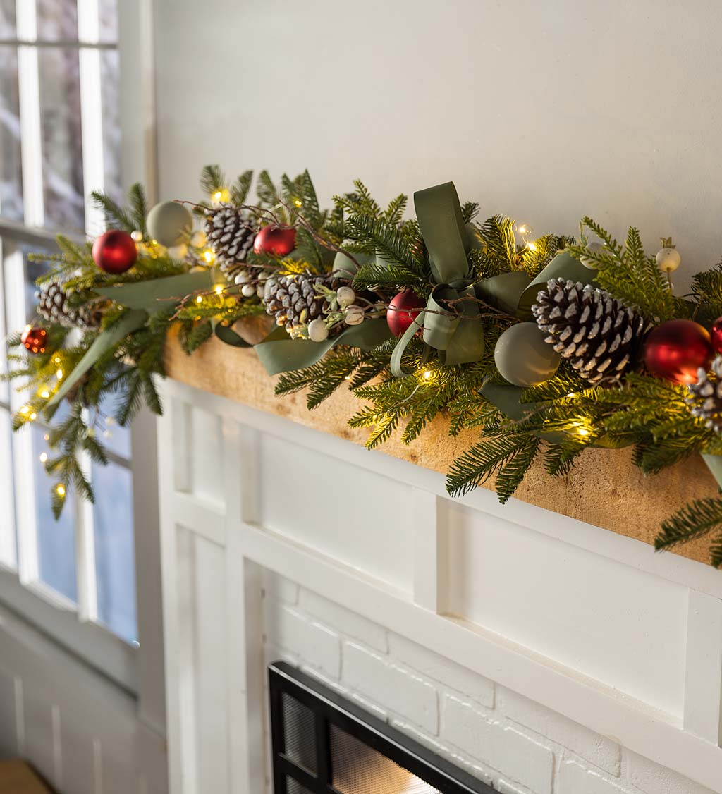 Peaceful Pine Lighted Holiday Garland