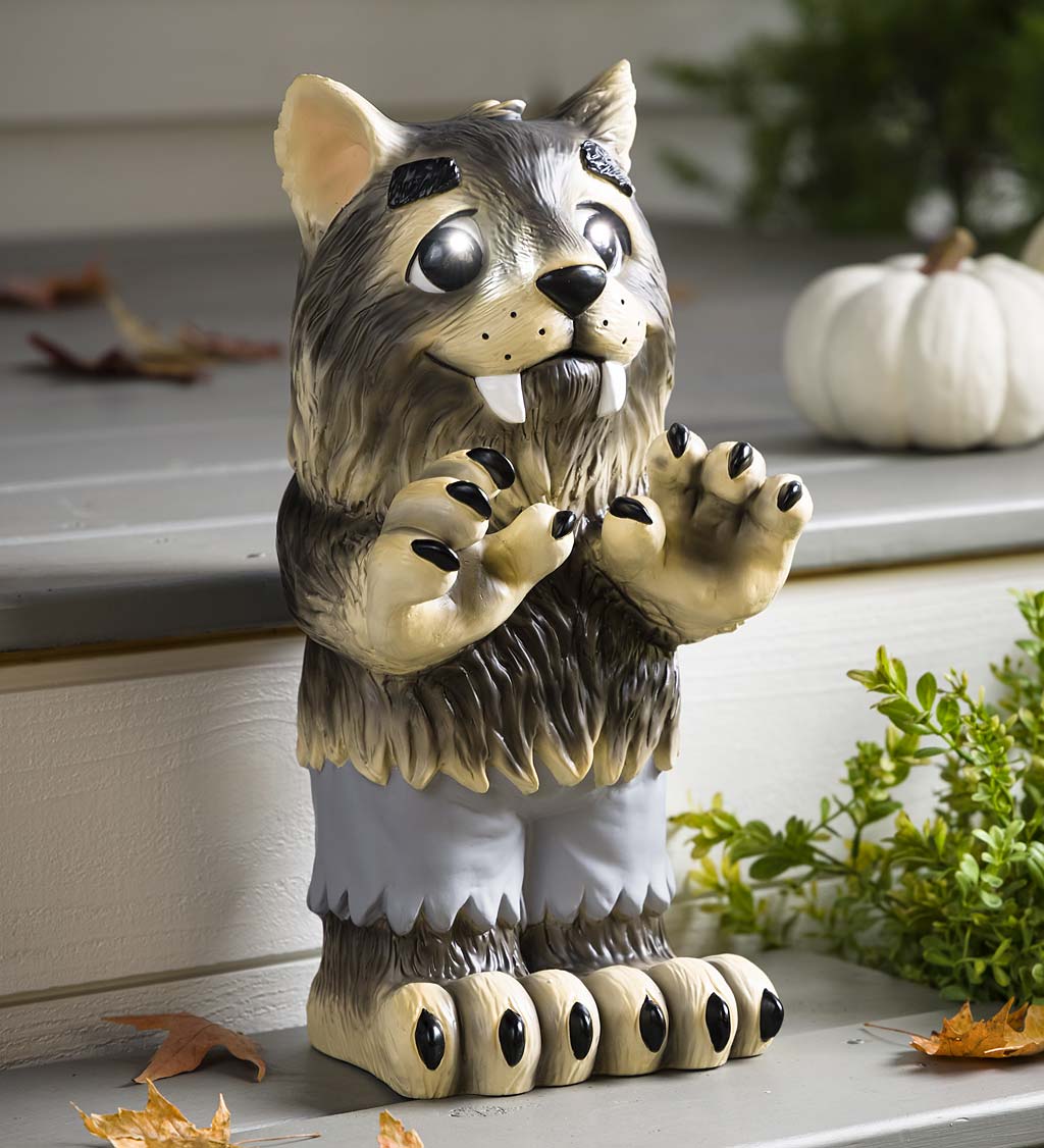 Indoor/Outdoor Lighted Werewolf Shorty Halloween Statue