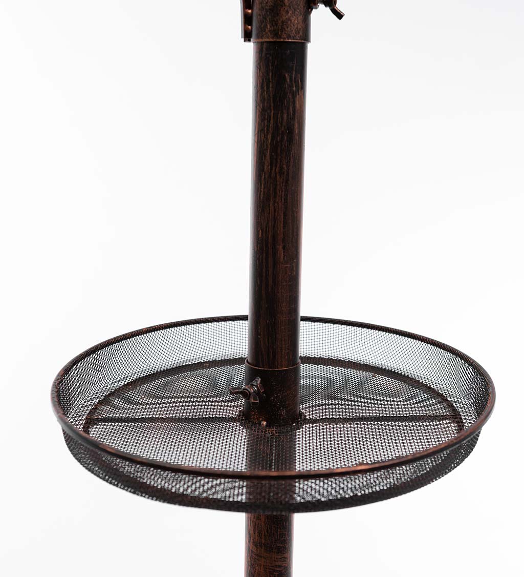 Bird Feeding Station with Five Hooks and Two Platform Feeders - Black
