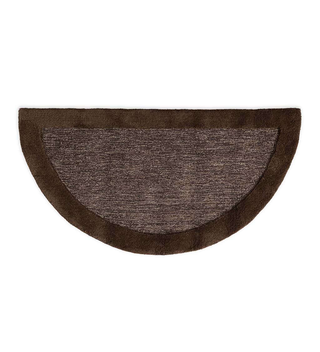 Madrid Banded Half-Round Hearth Rug, 2' x 4' - Leaf | Plow & Hearth