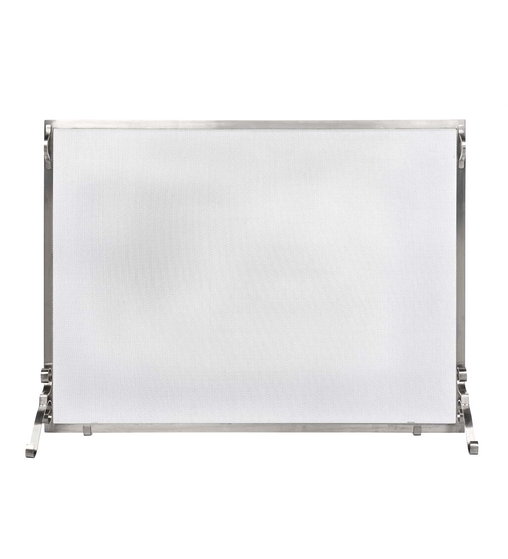 Large Indoor/Outdoor Stainless Steel Flat Guard Fireplace Screen