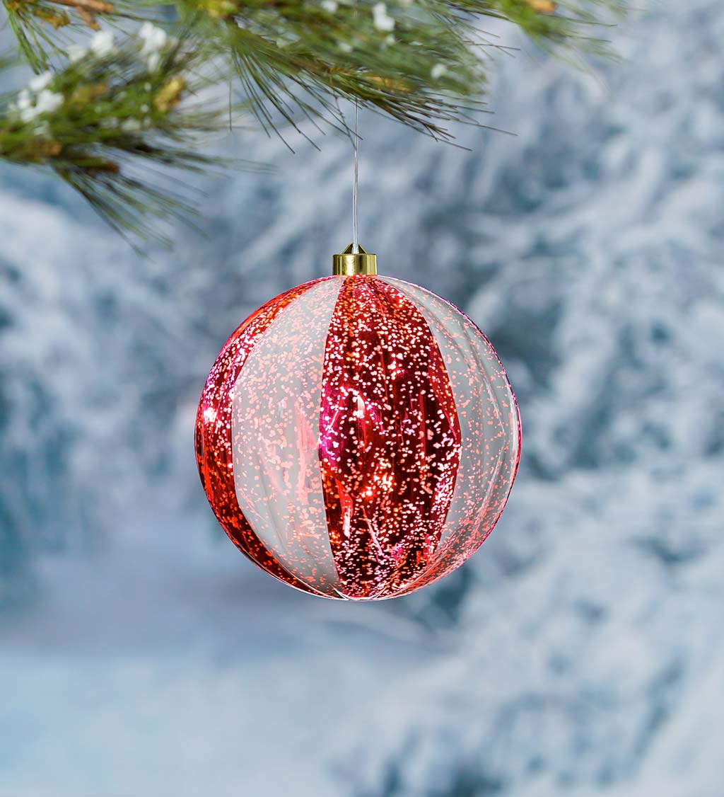 Large Lighted Outdoor Holiday Orb Ornament | PlowHearth