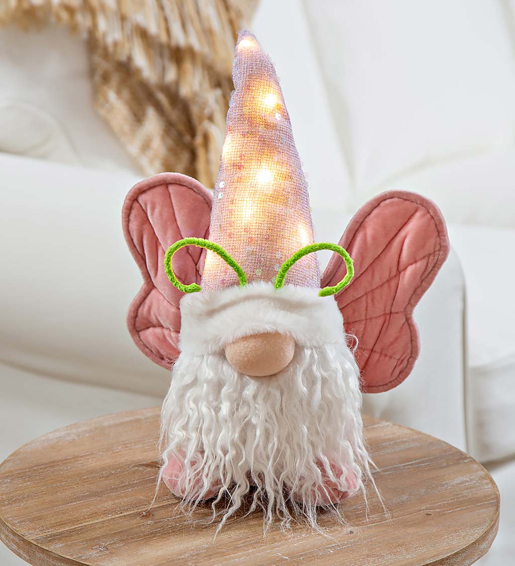 Lighted Butterfly Gnome Table Décor